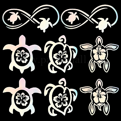 8 лист 4 стильных водонепроницаемых самоклеящихся наклеек для животных в виде черепахи и лазера бесконечности STIC-GF0001-01C-1