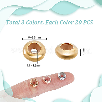 60шт 3 цвета латунные бусины&nbsp;KK-GA0001-91-1