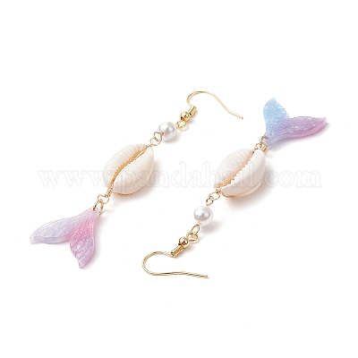 Оболочки жемчужные болтающийся серьги EJEW-TA00626-1