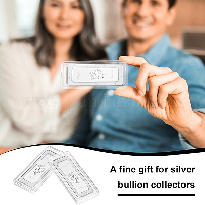 Прямоугольные прозрачные акриловые серебряные слитки CON-WH0086-104B-1