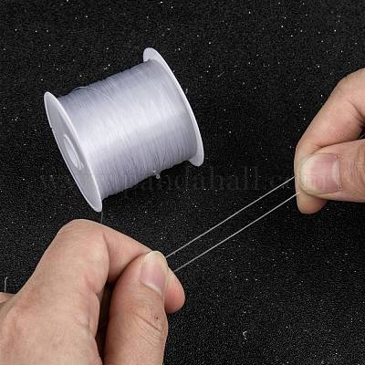 1 rouleau fil de pêche de nylon transparent en gros pour création de bijoux  