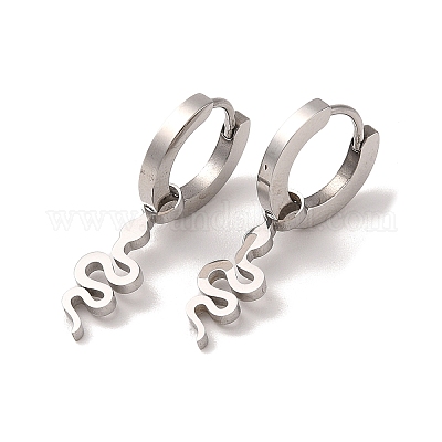 Не тускнеющие 3 пара 3 стилей серьги-кольца из нержавеющей стали 304 для женщин EJEW-K279-09B-P-1