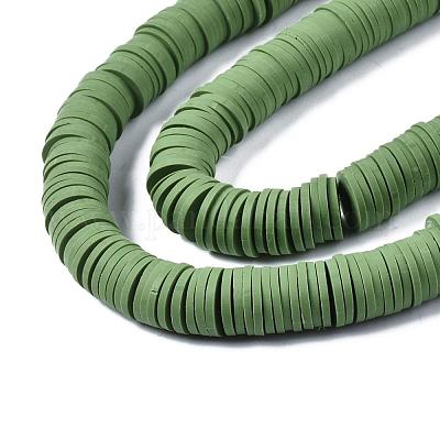 Плоские круглые бусины из глины ручной работы полимерные CLAY-R067-10mm-43-1