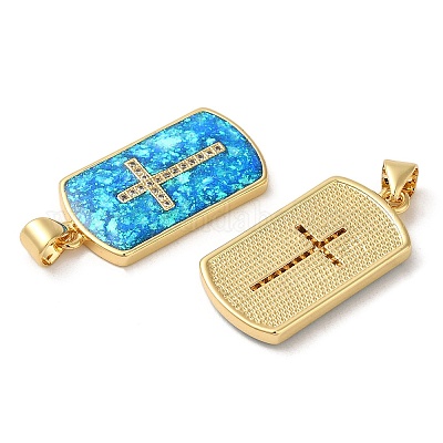 Покрытие стойки латунь микропаве прозрачные подвески из кубического циркония KK-P268-16G-1