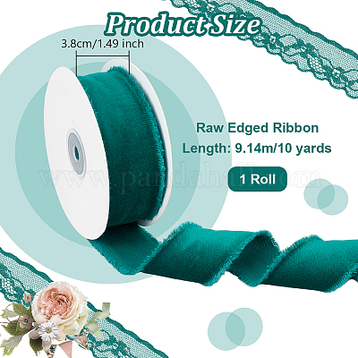 10 ярд бархатной потрепанной ленты SRIB-WH0011-226C-1