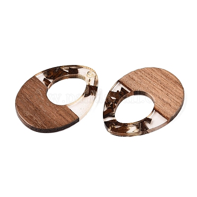 Подвески из эпоксидной смолы и орехового дерева RESI-T057-12C-1