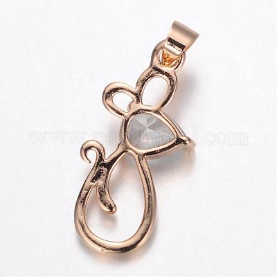 Латунные микро проложить кубического циркония подвески ZIRC-P015-14KCG-1