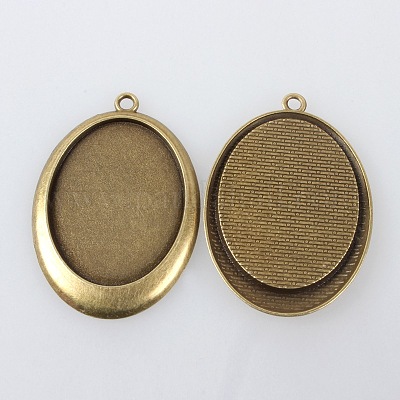 Старинные тибетском стиле сеттинги сплава подвеска кабошон X-TIBEP-M018-76AB-NF-1