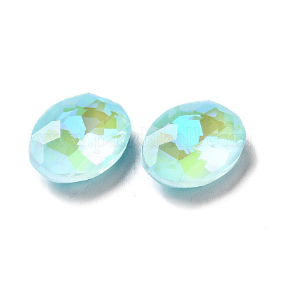 Стеклянные кабошоны со стразами в флуоресцентном стиле мокко GGLA-M005-01A-202MK-1