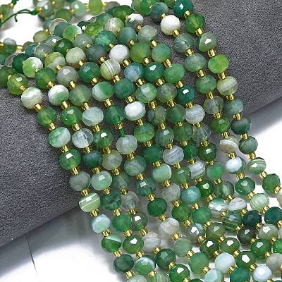 Натуральные полосатые агатовые бусы G-K389-E18-01-1