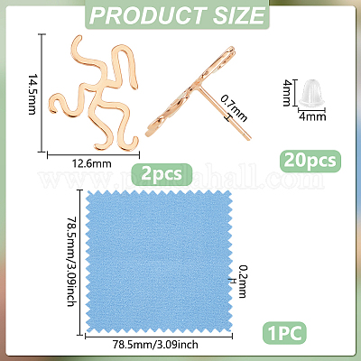 1 пара сережек-гвоздиков из стерлингового серебра STER-BC0002-68MG-1