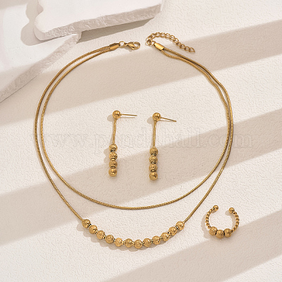 Винтажный комплект из двухслойных ожерелий GW6989-1