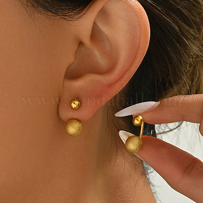 Круглые серьги-гвоздики из нержавеющей стали ED0217-1