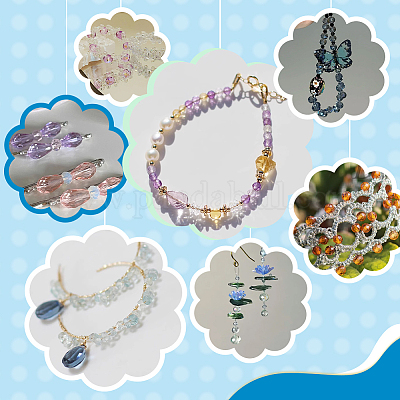 560 шт. 2 вида прозрачных стеклянных бусин с эффектом кракле CCG-PH0001-25-1