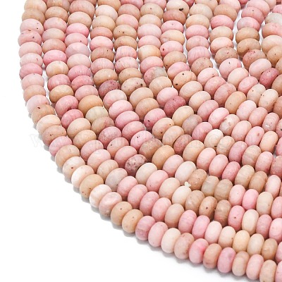 Природные родонит бисер нитей G-P575-A18-4x2mm-1