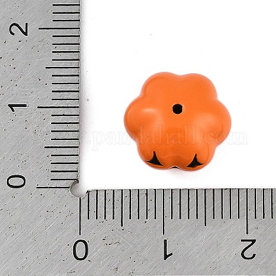 Тема Хэллоуина окрашенные распылением бусины из сплава PALLOY-D029-03A-RS-1