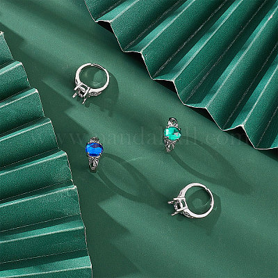 4 шт. регулируемые латунные оправы для колец-солитеров KK-SC0001-32-1