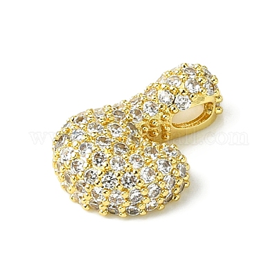 Подвески из латуни с покрытием из прозрачного кубического циркония KK-S378-01G-L-1