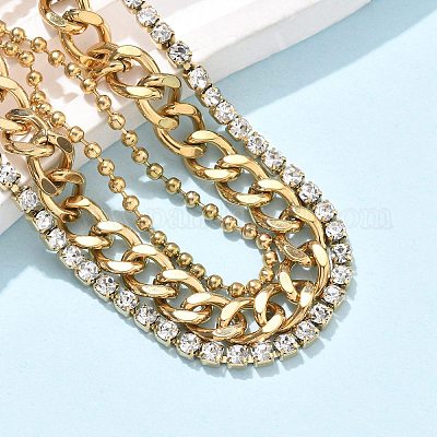 Многорядные браслеты из нержавеющей стали 304 BJEW-C103-01G-1