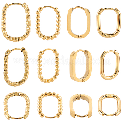 Комплекты серег-колец Huggie Hoop из нержавеющей стали для женщин EJEW-SC0001-74-1