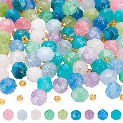 90 шт. 9-х цветные бусины из натурального доломита&nbsp;G-NB0003-21-1