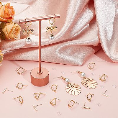 32 шт. 4 стиля латунных сережек-гвоздиков KK-CN0003-08-1