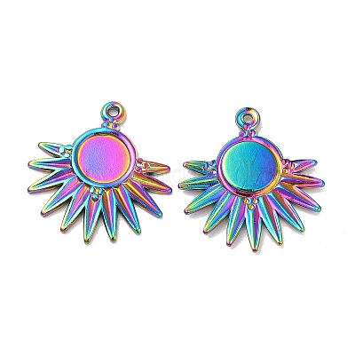 Ионное покрытие (ip) нержавеющая сталь 304 подвеска кабошон оправа STAS-L020-022RC-1