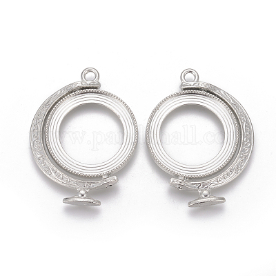 Сеттинги кулон кабошон с возможностью поворота сплава PALLOY-WH0067-01P-1