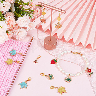 Осенние маркеры для вышивания подвесок в виде кленового листа HJEW-AB00427-1