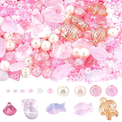 Прозрачные стеклянные бусины смешанного стиля GLAA-SC0002-21B-1