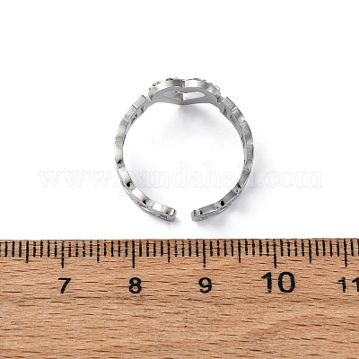 Нержавеющая сталь 304 с регулируемыми манжетами из стразов RJEW-Q020-16P-1