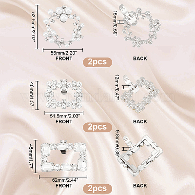 6 шт. 3 стиля кристалл стразовое украшение для обуви AJEW-PH0004-50-1
