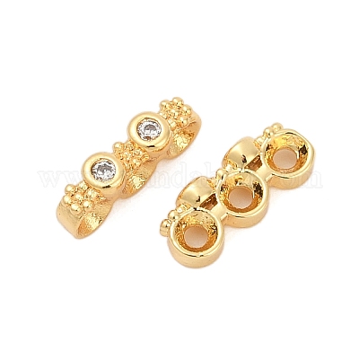 Латунные микропаве прозрачные кубические циркониевые распорки KK-P302-21B-G-1