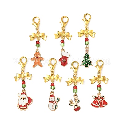 Рождественские украшения из сплава эмали HJEW-JM04049-02-1