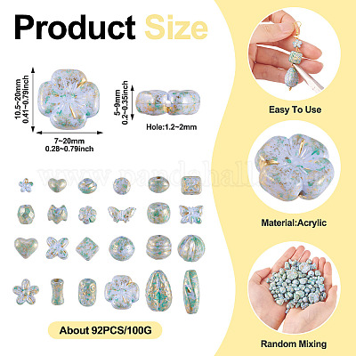 100 г непрозрачных акриловых бусин OACR-TA0003-75-1