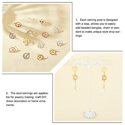 40 шт. 4 цвета 201 нержавеющая сталь фурнитура для сережек-гвоздиков STAS-DC0009-82-1