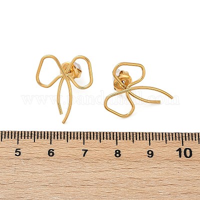 Серьги-гвоздики из нержавеющей стали 304 EJEW-G423-32F-G-1