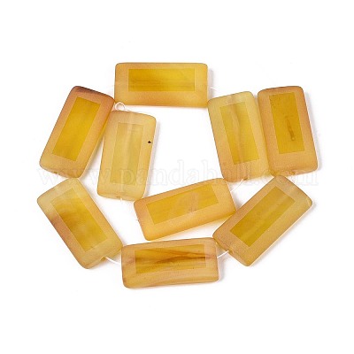 Окрашенные натуральные желтые агатовые бусины G-T144-25A-1