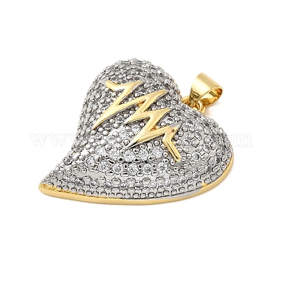 Латунные микропаве прозрачные подвески с фианитом KK-H519-14C-GP-1