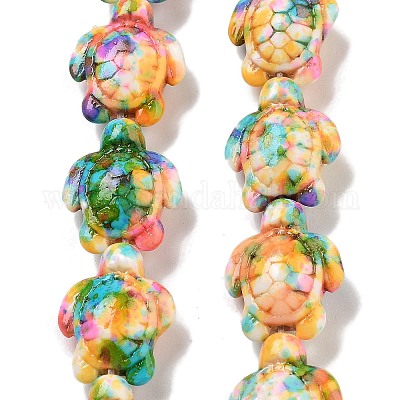 Нити из синтетических бирюзовых бусин G-P507-05S-1