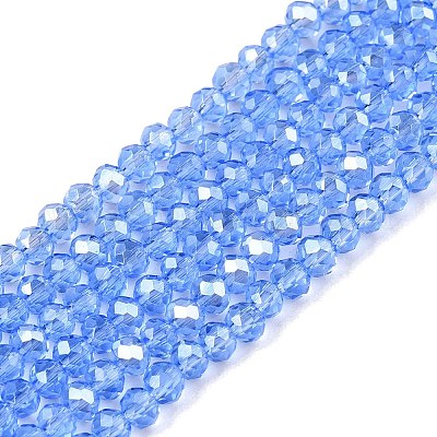 Стеклянные бусины с гальваническим покрытием  EGLA-A044-T2mm-A14-1