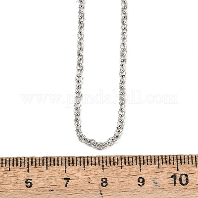 Устойчивые к потускнению унисекс классические простые ожерелья из нержавеющей стали 304 для мужчин и женщин с цепочкой-кабелем STAS-O037-83P-1