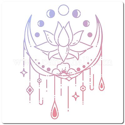 Shop GORGECRAFT Large Moon Star Stencils Flowers Reusable Painting Stencil  Templates Tools 12x12 Inch Plastic Stencil for Painting on Wood Wall Canvas  Vintage Home Art Crafts Making Decoration for Jewelry Making 