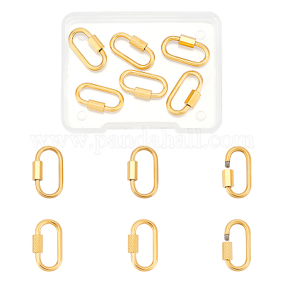 6 шт. 2 цвета 304 нержавеющая сталь винтовой карабин замок подвески FIND-UN0003-51A-1