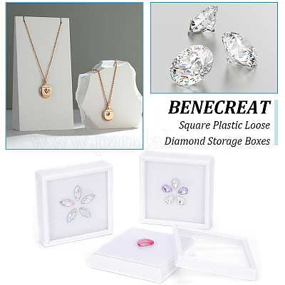 Квадратные пластиковые ящики для хранения алмазов CON-WH0095-50B-1