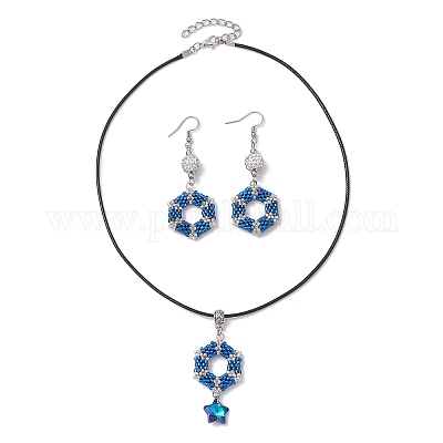 Шестигранные стеклянные бусины SJEW-MZ00004-1