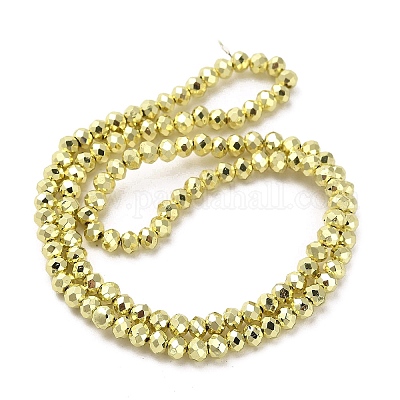 Стеклянные бусины с гальваническим покрытием  EGLA-D030-15B-03-1