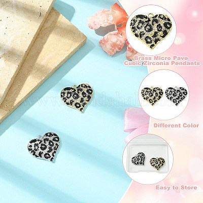 2 шт. 2 цвета латунные подвески с микропаве и кубическим цирконием KK-CJ0003-16-1