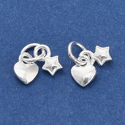 925 подвеска в виде сердца и звезды из стерлингового серебра STER-P071-06S-1
