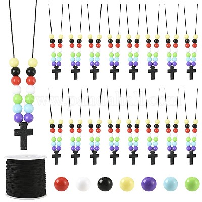 Наборы для изготовления ожерелий с подвесками-крестами своими руками DIY-FS0009-08-1